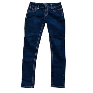 Apollo Jeans Embroidered Dark Wash Jrs Sz 7/8